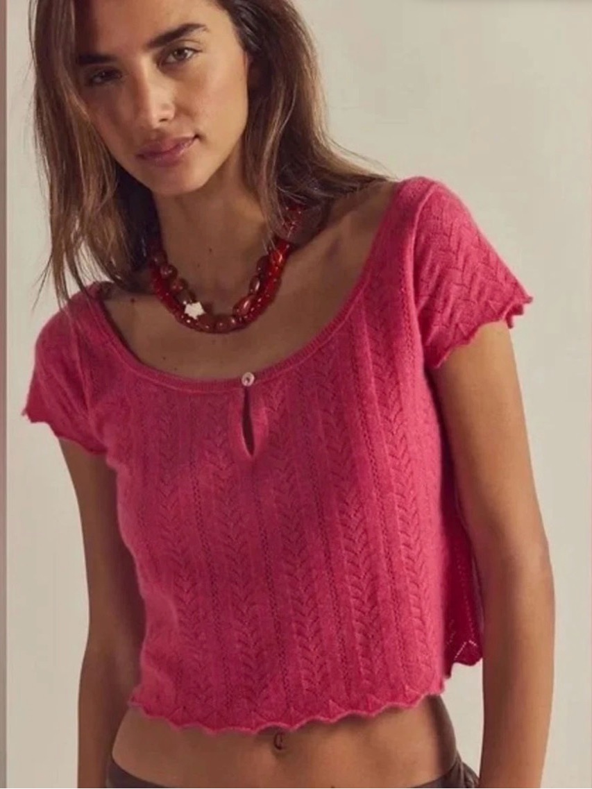 Free People Hera Cashmere Pointelle Sweater. Nwt. Calypso